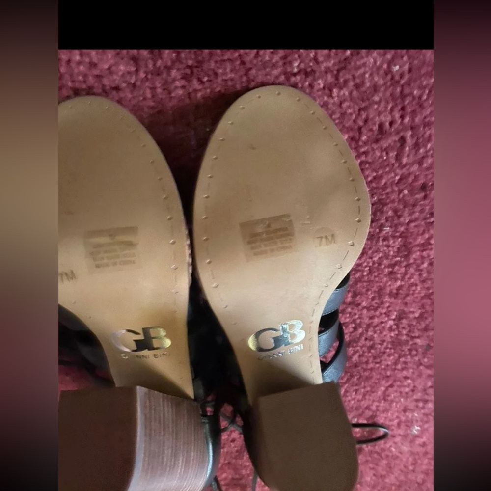 NEW black gianni bini leather sandals - Picture 3 of 7